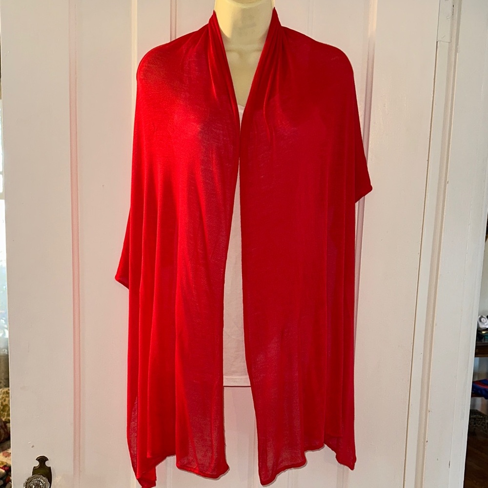 Isa & Stef Vibrant Red‎ Thin Knit Rayon Shawl